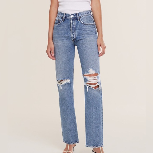 AGOLDE Lana straight leg jeans in backdrop NWT - Picture 1 of 5